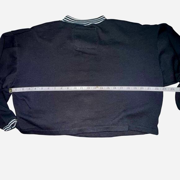 Vintage 80’s Varsity Style Black Local Hero Cropped Sweatshirt MED Spiegel - Picture 10 of 10